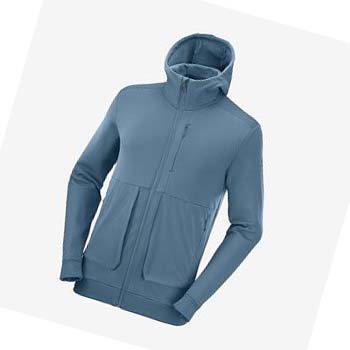 Salomon ESSENTIAL WARM FLEECE Kapucnis Pulóver Férfi Kék | HU 2430AHK